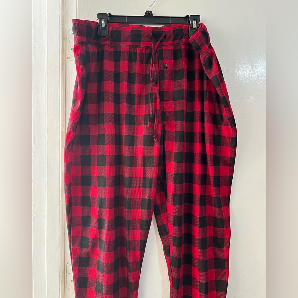 Fruit of the Loom Red and Black Checkered Pants
